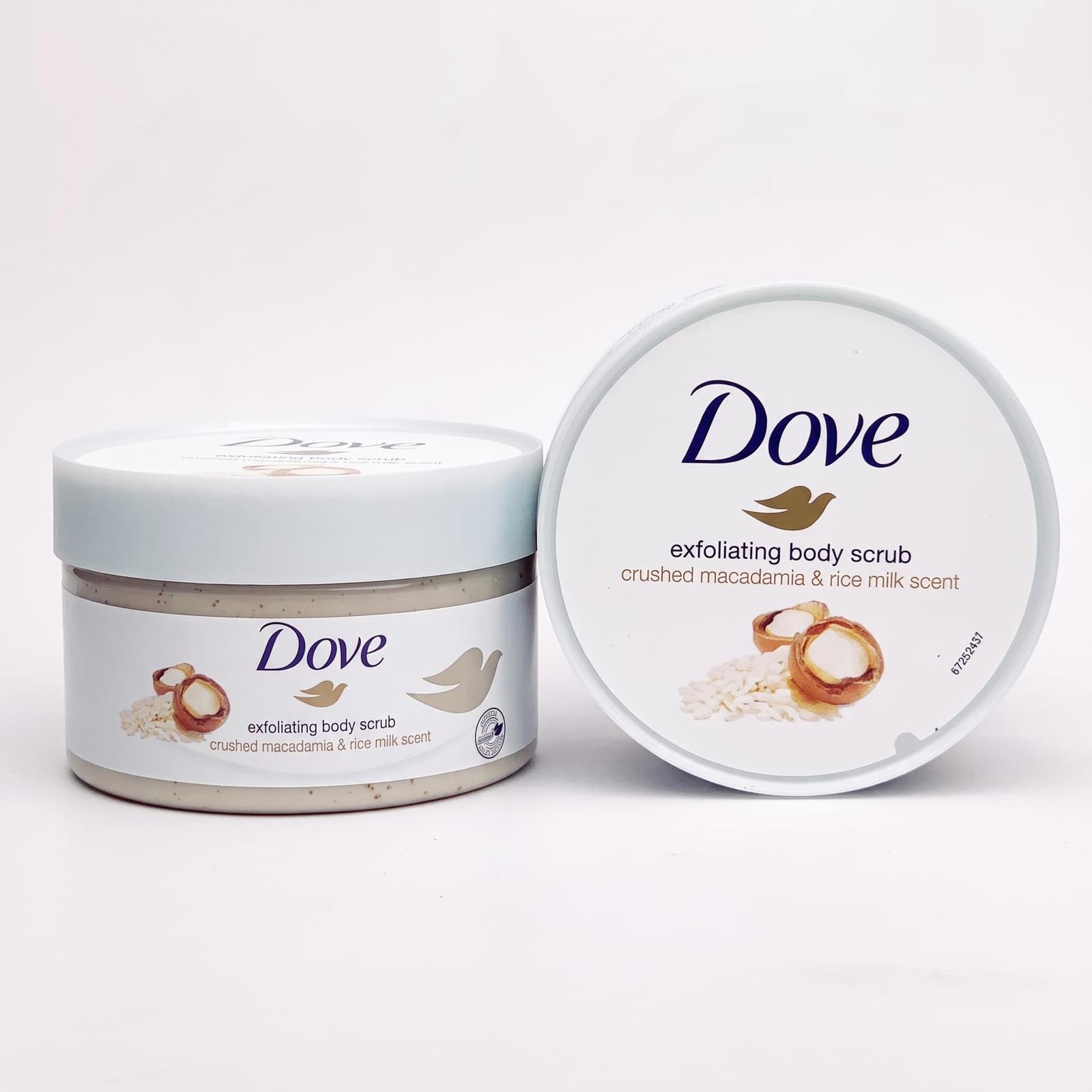DOVE Rice Milk Scent Body Scrub 225ml