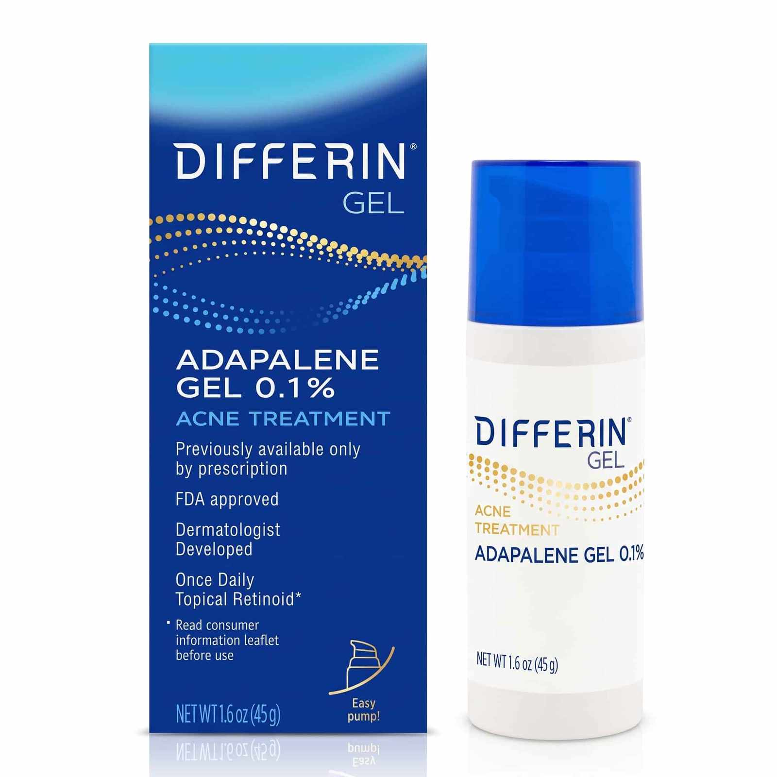 Differin Gel Adapalene Gel 0.1% Acne Treatment 45g
