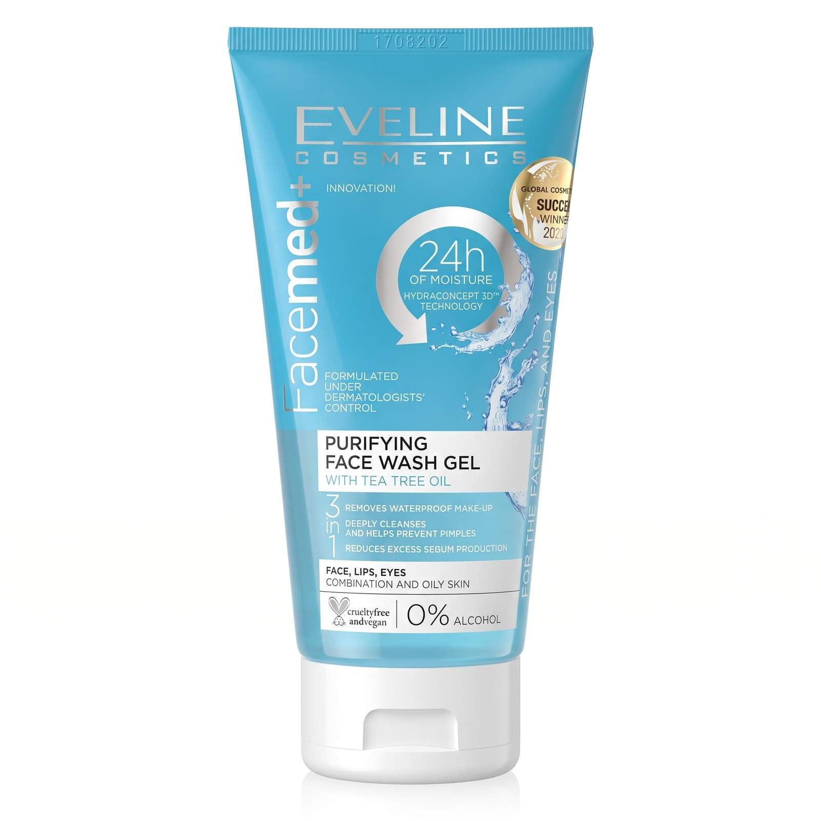Eveline FaceMed+ Purifying Face Wash Gel with Tea Tree Oil for Skin 150ml