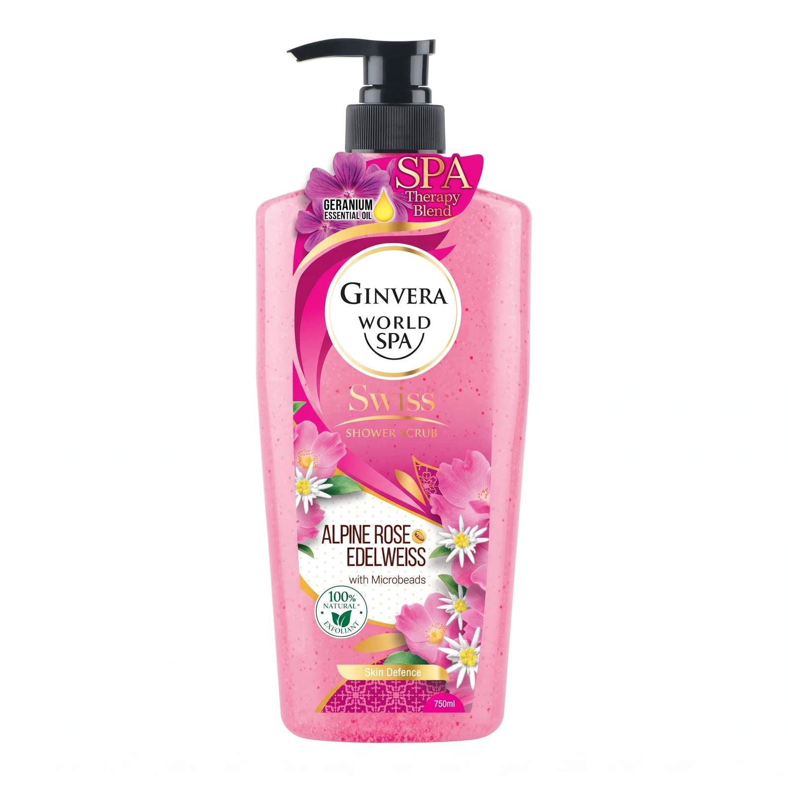 Ginvera World SPA Swiss Shower Scrub with Alpine Rose & Edelweiss 750ml