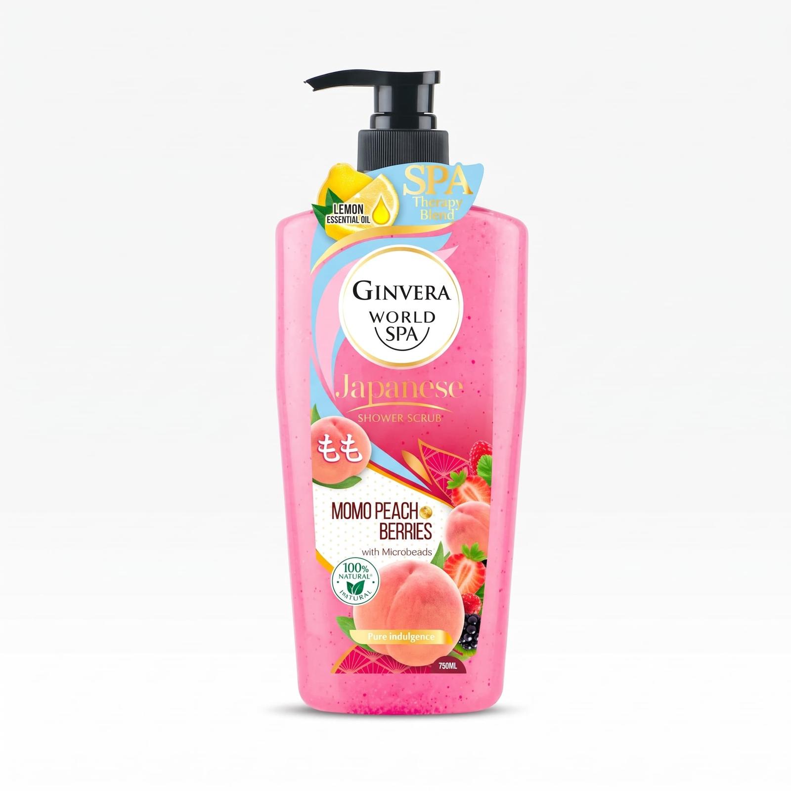 Ginvera World Spa Japanese Shower Scrub - Momo Peach & Berries